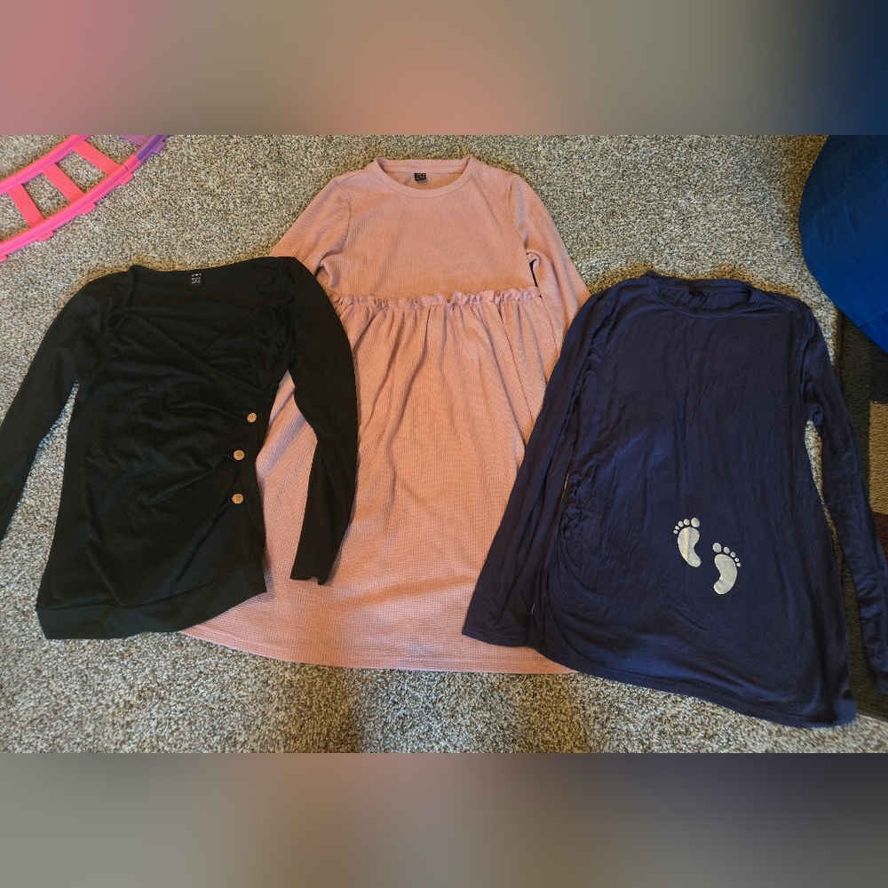 Maternity Long Sleeve Shirts And Dress